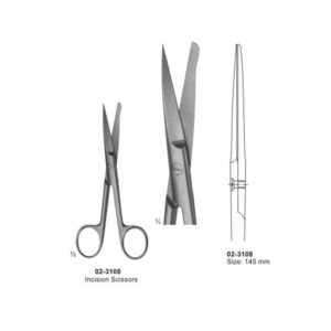 Incision Surgical Operating Scissors Straight 145 mm
