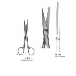 Incision Surgical Operating Scissor Straight 165 mm