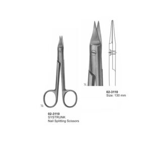 SYSTRUNK Nail Splitting Scissors Straight 130 mm