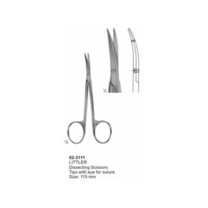 LITTLER Dissecting Scissors Curved 115 mm
