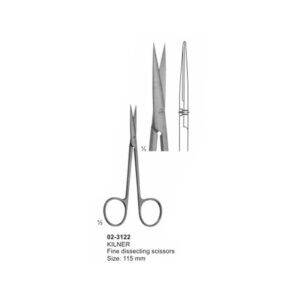 KILNER Fine Dissecting Scissor Sharp Straight 115 mm