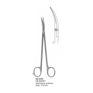 DE BAKEY Ateriotomy Scissors Sharp Curved 175 mm