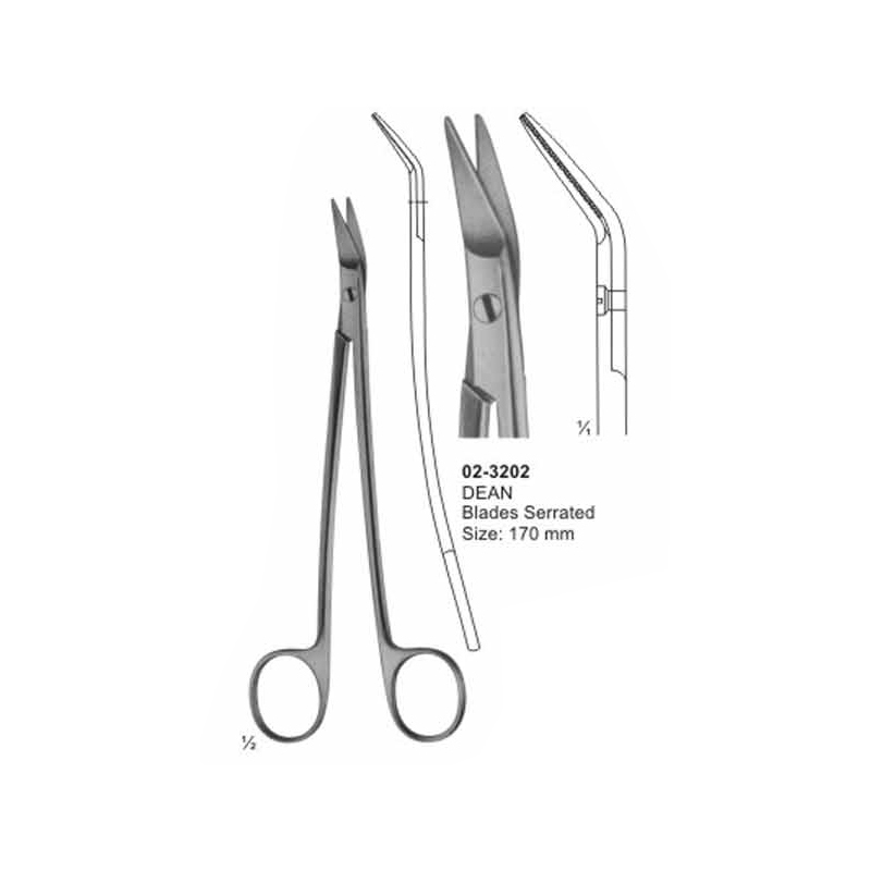 Dean Tonsil Scissors Serrated Blades 170 mm