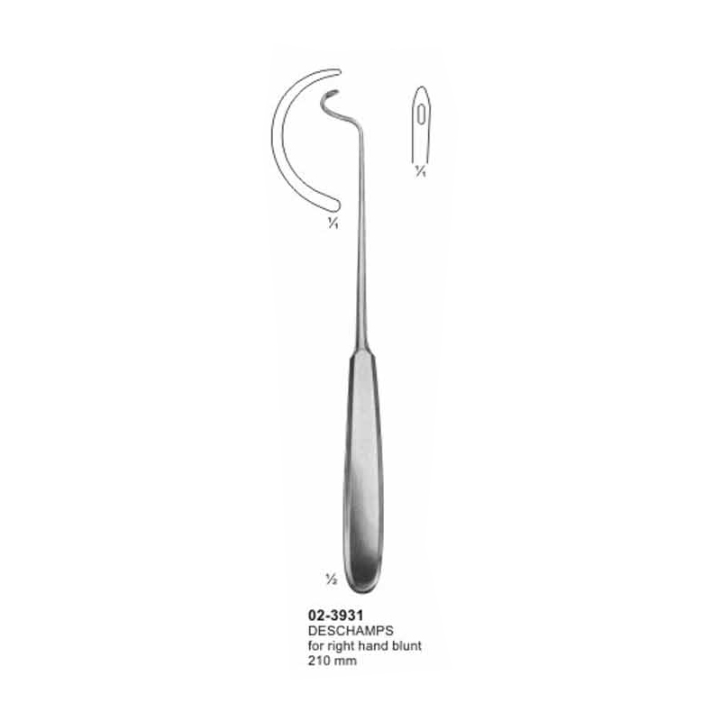 Deschamps Suture Instrument Right Hand Blunt 210 mm