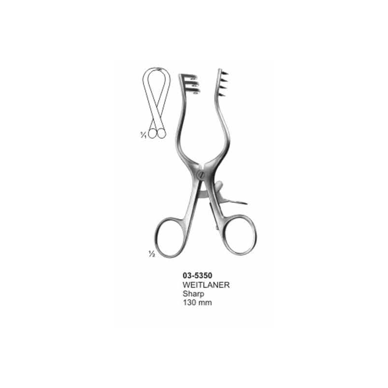 Weitlaner Sharp Self-Retaining Retractor 130 mm