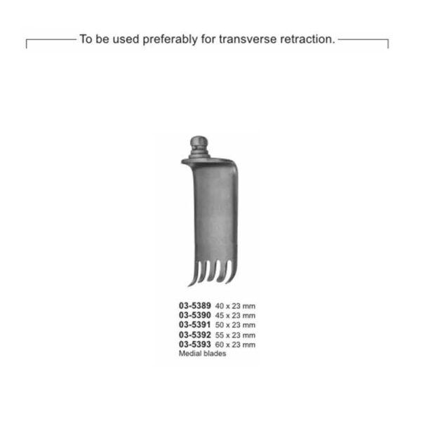 Medial Blades For Caspar Retractors For Cervical Vertebral Column