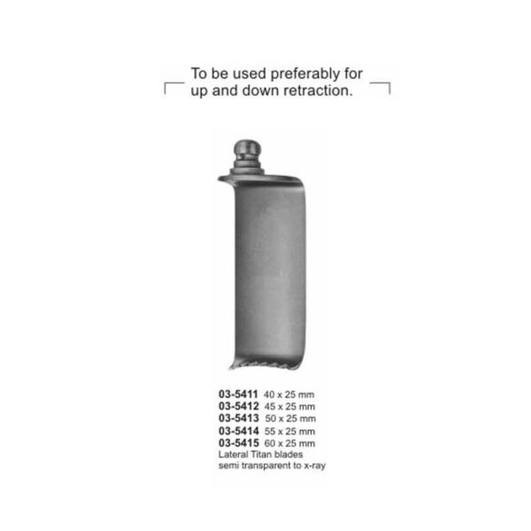 Lateral Titan Blades For Cervical Vertebral Column Retractor