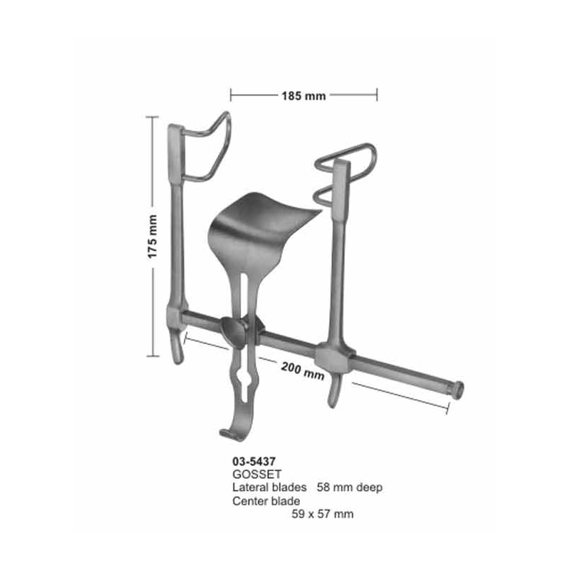 Gosset Abdominal Retractor Lateral Blades 58 mm Deep