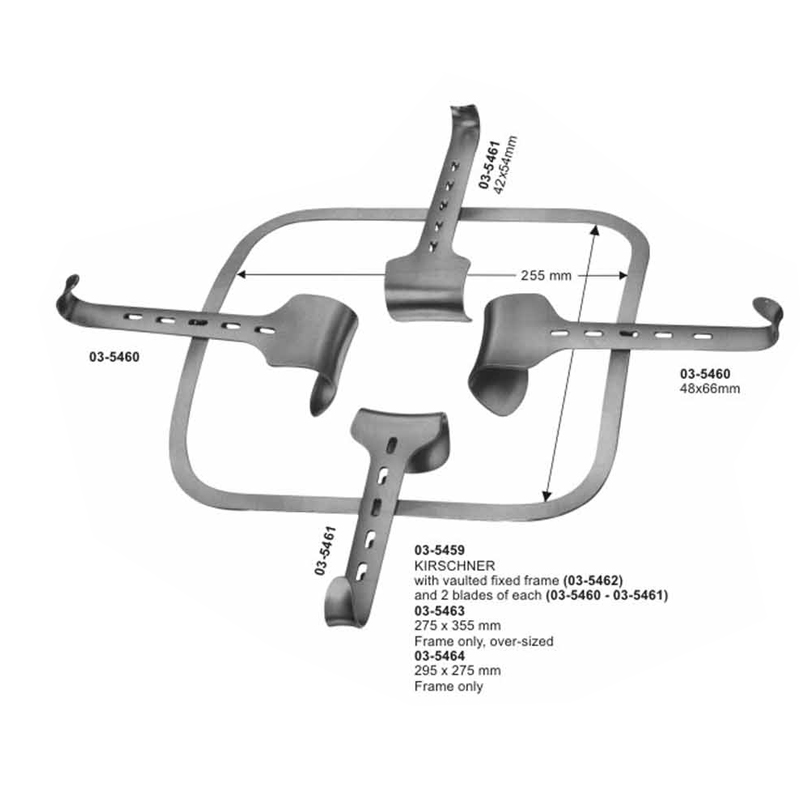 Kirschner With Vaulted Fixed Frame Abdominal Retractor