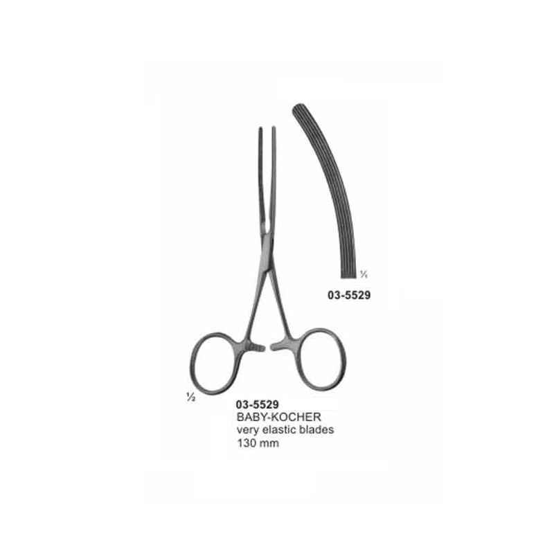 Baby-Kocher Intestinal Curved Clamps 130 mm