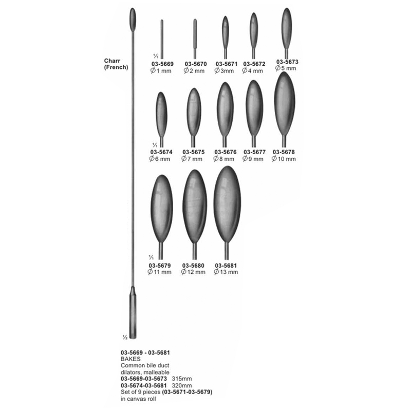 Bakes Common Bile Duct Dilators Malleable