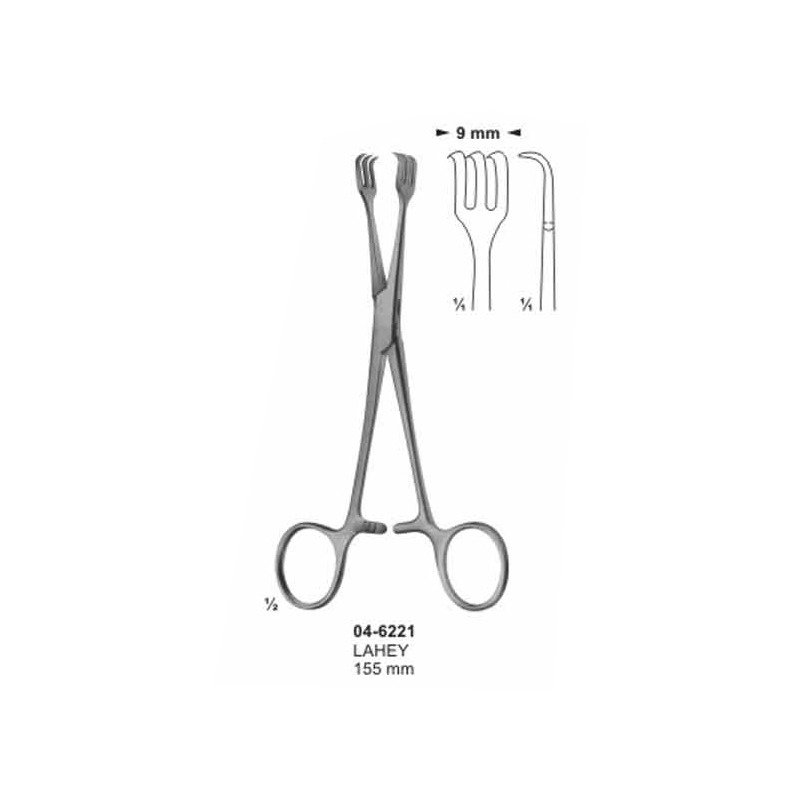 Lahey Uterine Tenaculum Forceps 155 mm