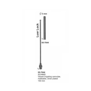 SCHMID Vessel irrigating cannulae malleable silver plated diameter 3mm length 150 mm