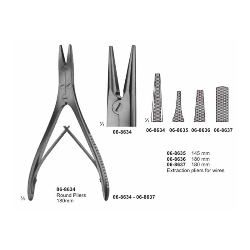 Wire Holding Forceps Round Pliers 180 mm