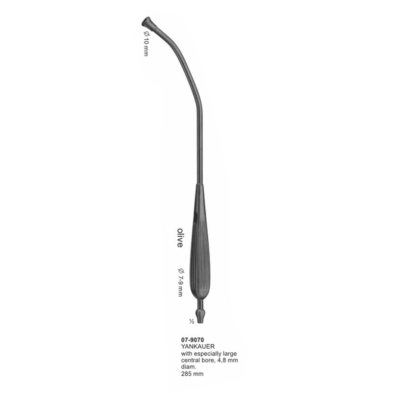 Yankauer Suction Instruments With Especially Large Central Bore  285 mm