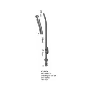 De-Bakey With Finger Cut-Off And Stylet 160 mm