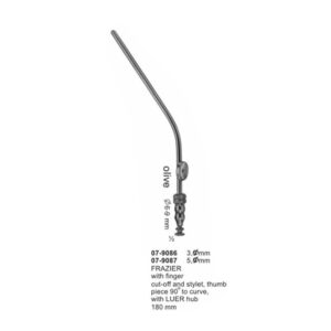 Frazier With Finger Cut-Off And Stylet Suction Instruments 180 mm