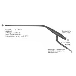 Landolt With Finger Cut-Off Coagulation Suction Cannulae
