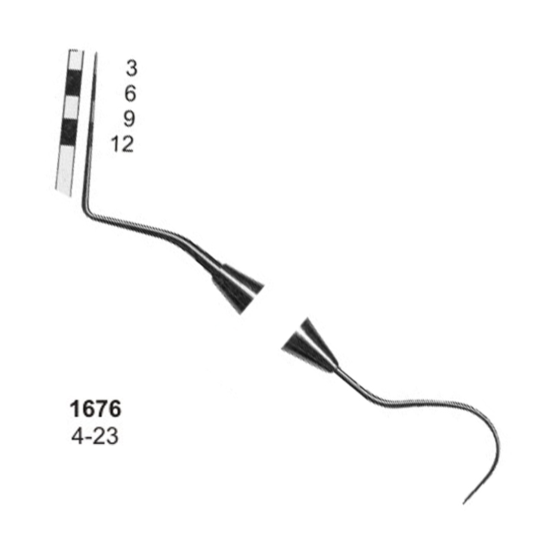 Periodontal Pocket Probe 4-23 Double Ended Standard